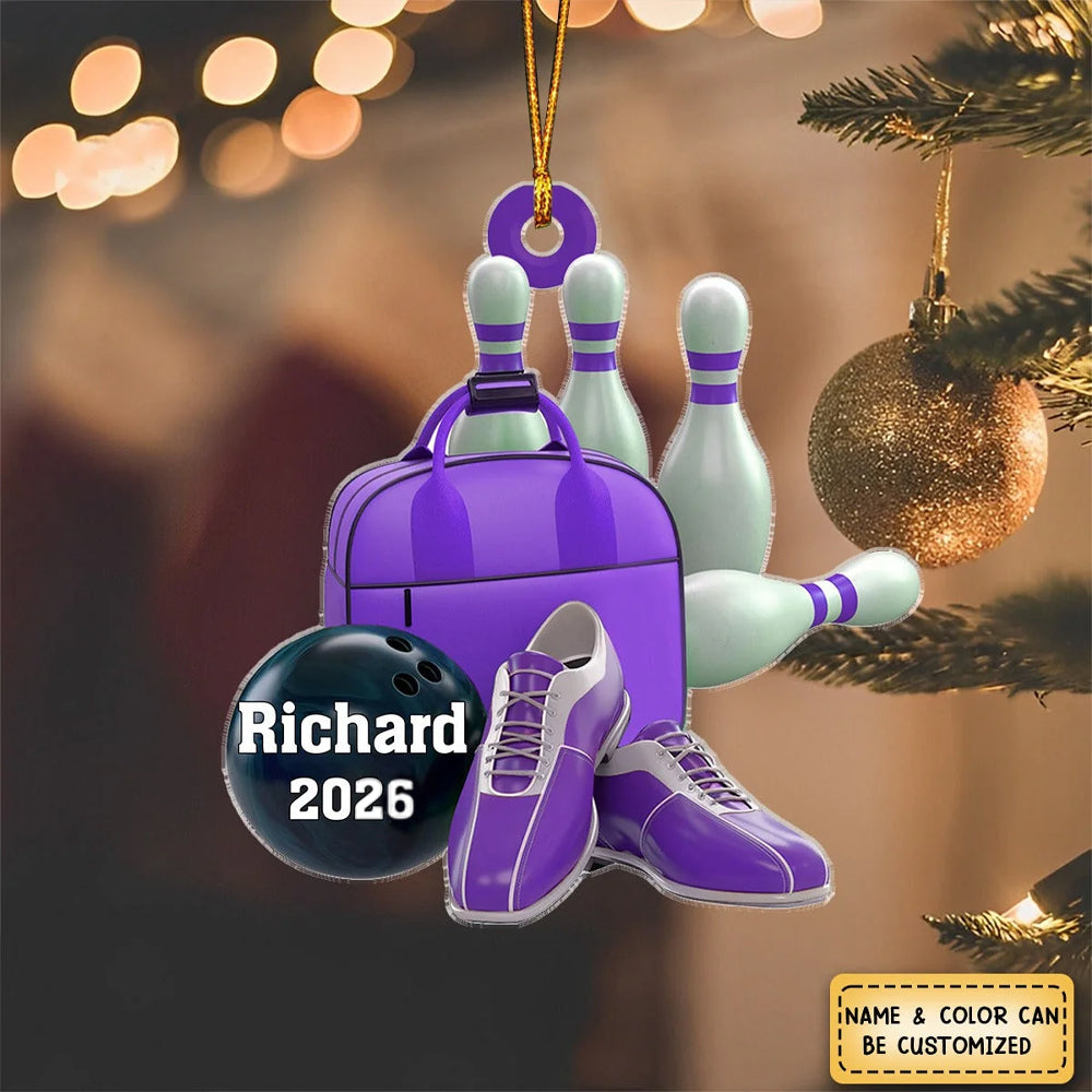 Bowling Personalized Christmas Ornament, Gift For Bowling Lovers