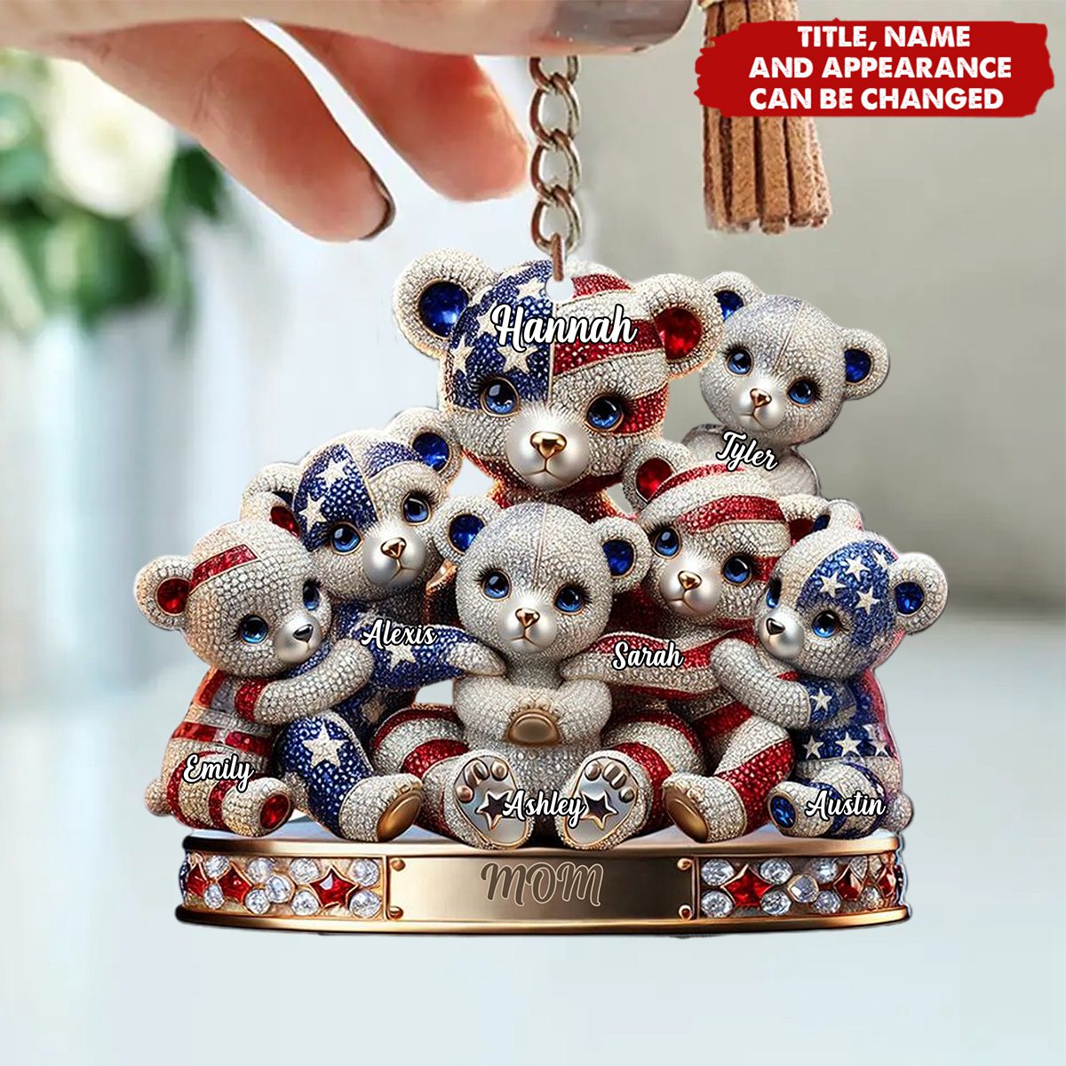 We Love You - Personalized Mother Keychain - Gift For Mom, Grandma