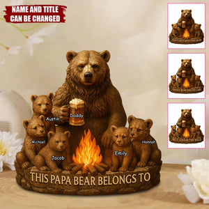 Best Dad In The Wild - Personalized Bear Shaped Acrylic Plaque, Father’s Day Gift for Dad