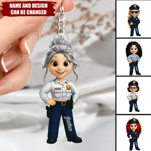 Custom Police Officer - Personalized Keychain, Gift For Law Enforcement