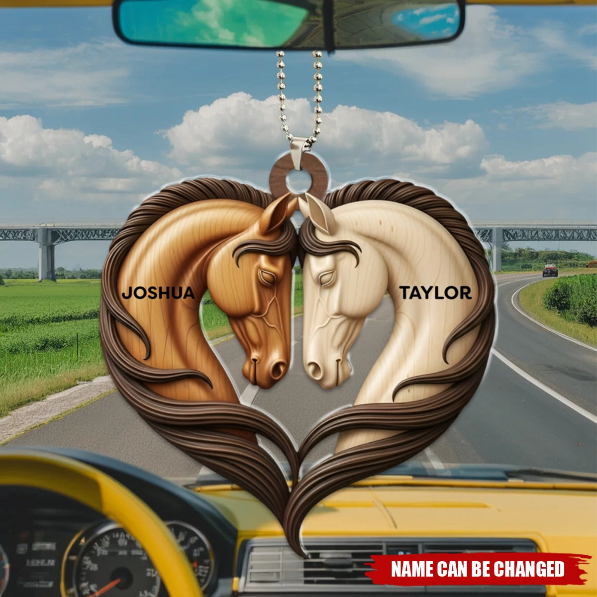Horse Couple - Personalized Acrylic Ornament, Car Hanger, Gifts For Couple