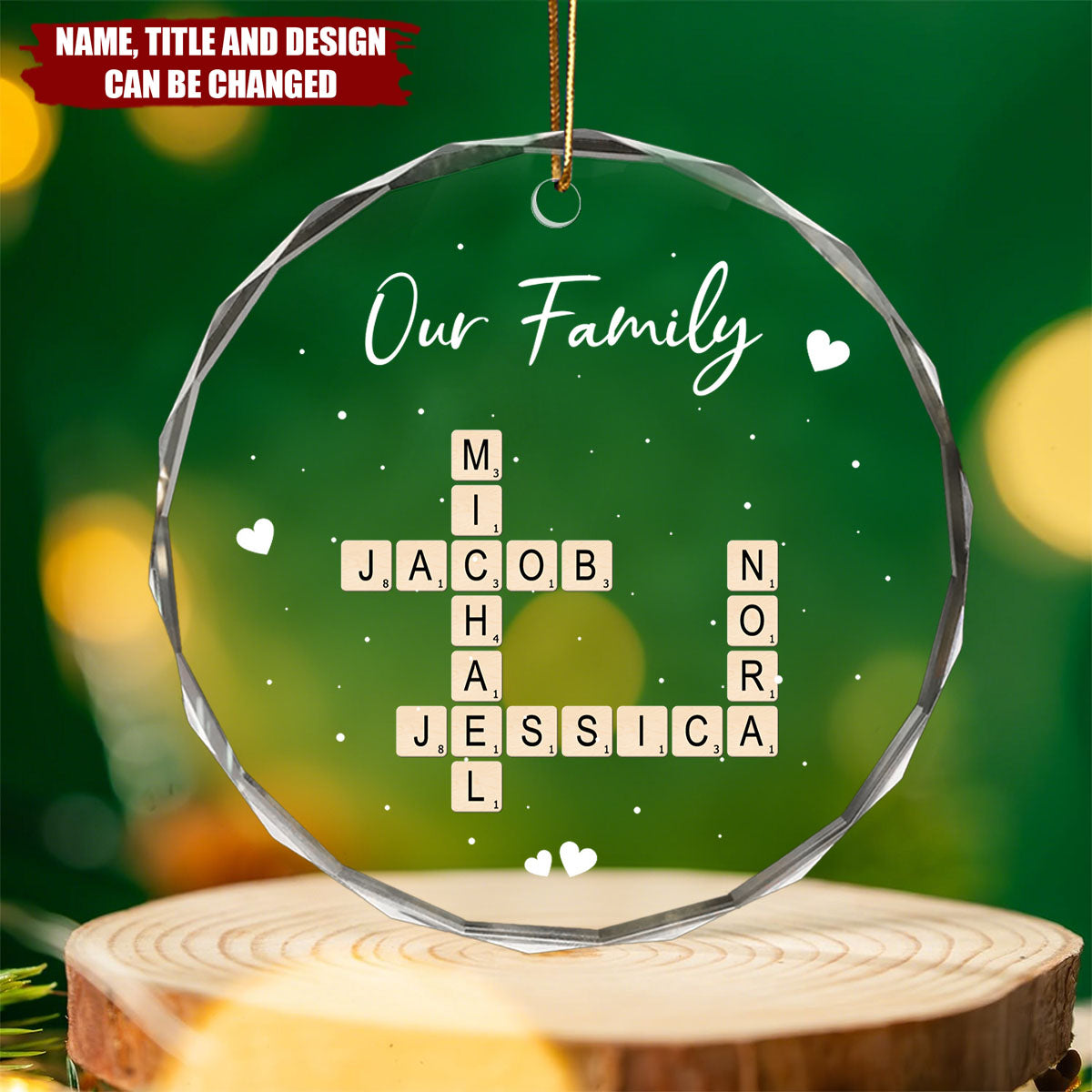 Precious Family Memory - Personalized Glass Ornament, Gift for Family or Friends