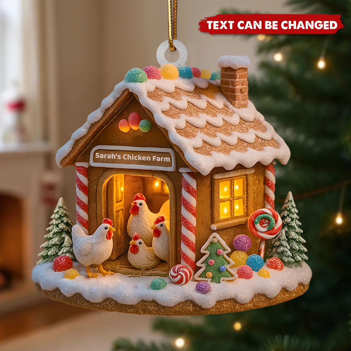 Sweet Little Chicken Paradise - Personalized Wooden Ornament