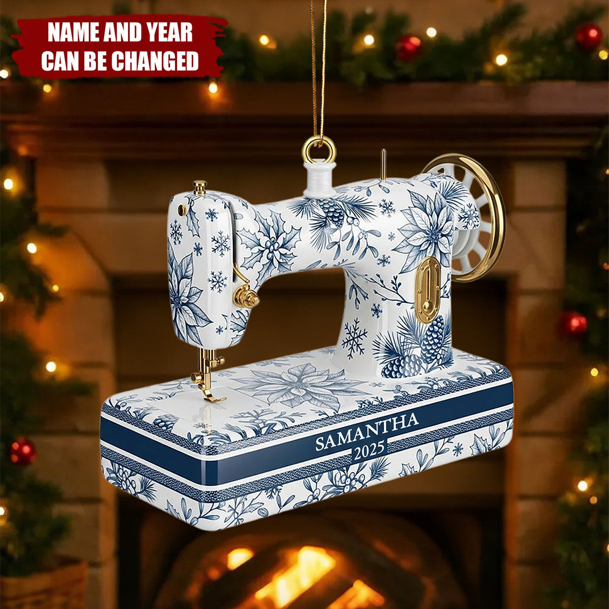 Sewing Toile de - Personalized Christmas Acrylic Ornament