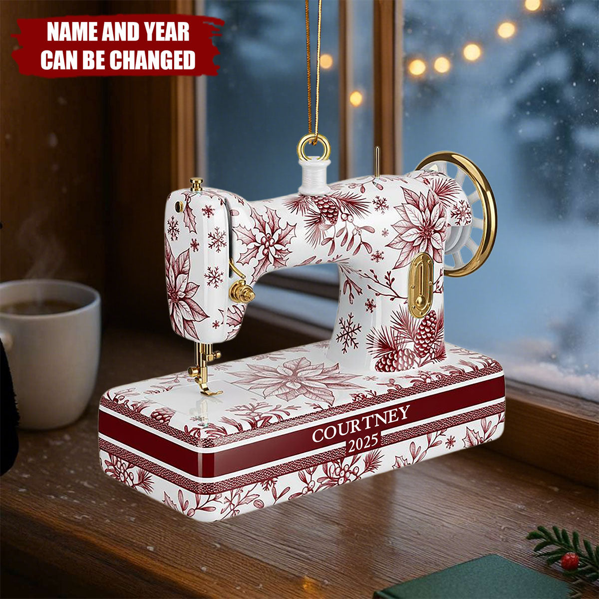 Sewing Toile de - Personalized Christmas Acrylic Ornament