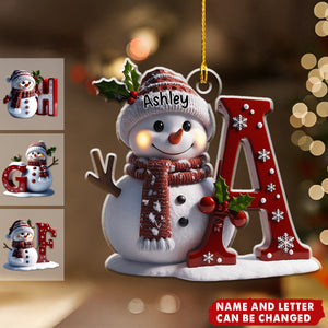 Snowman Merry Christmas - Personalized Christmas Acrylic Ornament