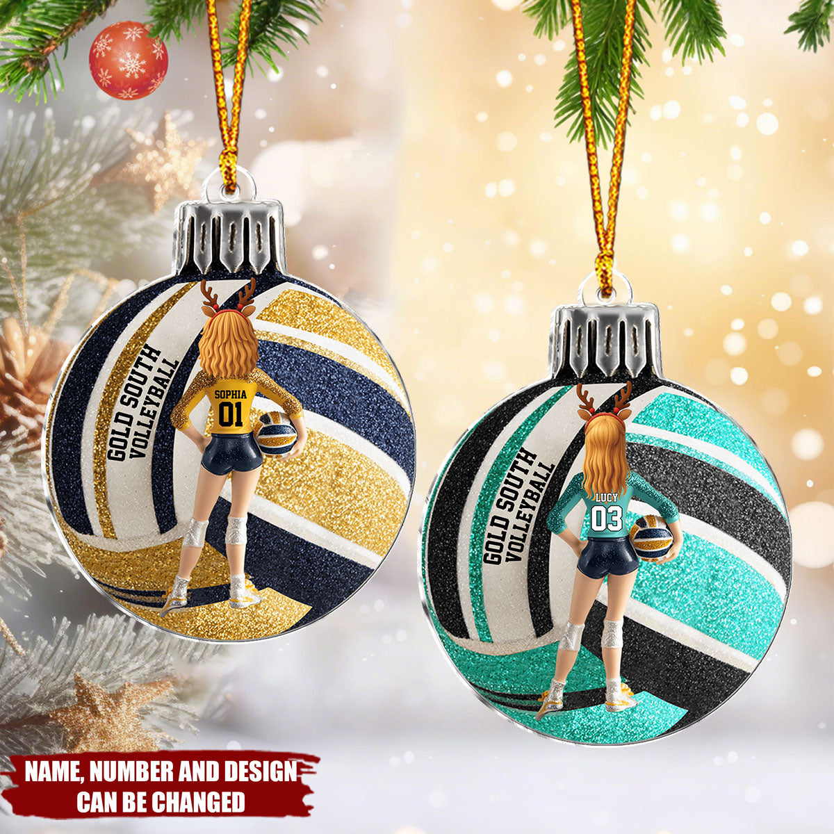 Love Volleyball - Personalized Christmas Acrylic Ornament