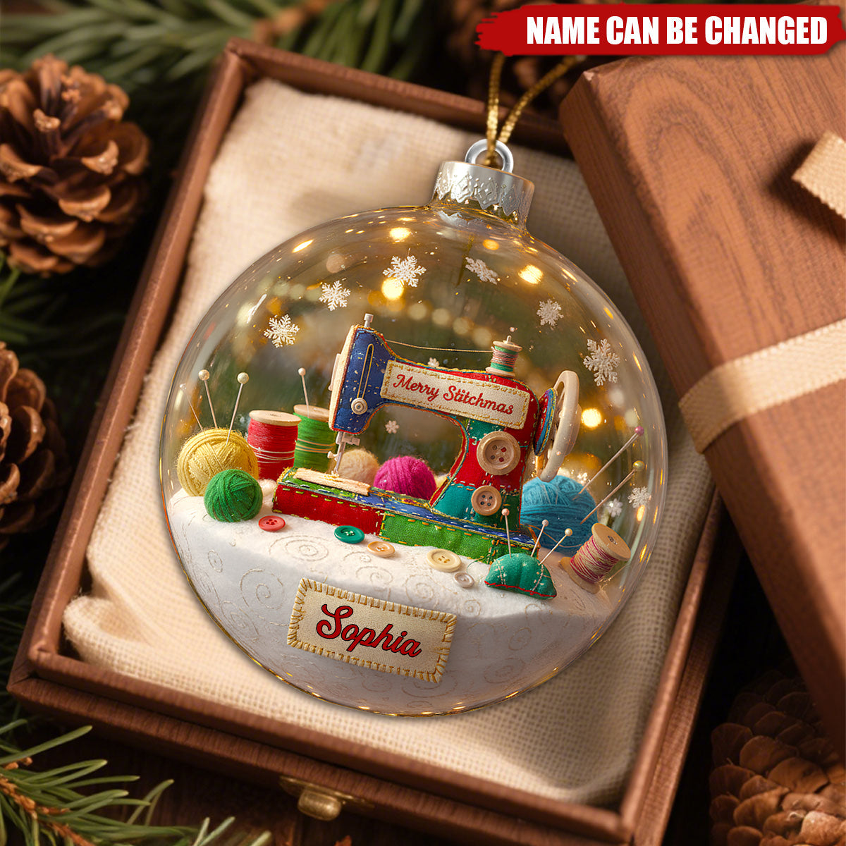 Merry Sewing - Personalized Christmas Acrylic Ornament