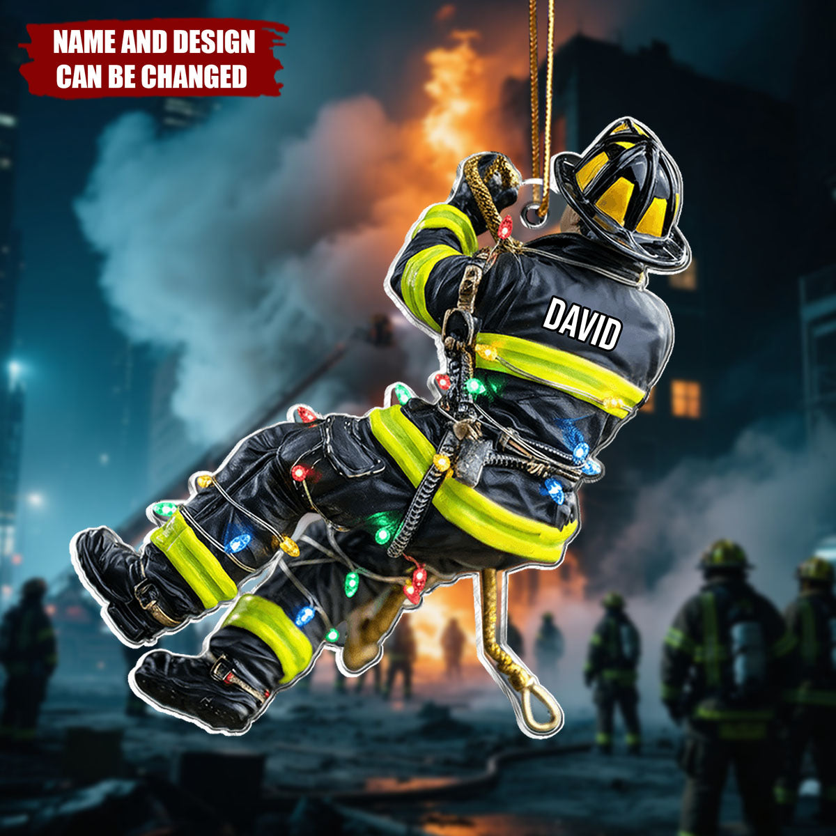 Proud Firefighter Christmas - Personalized Christmas Acrylic Ornament