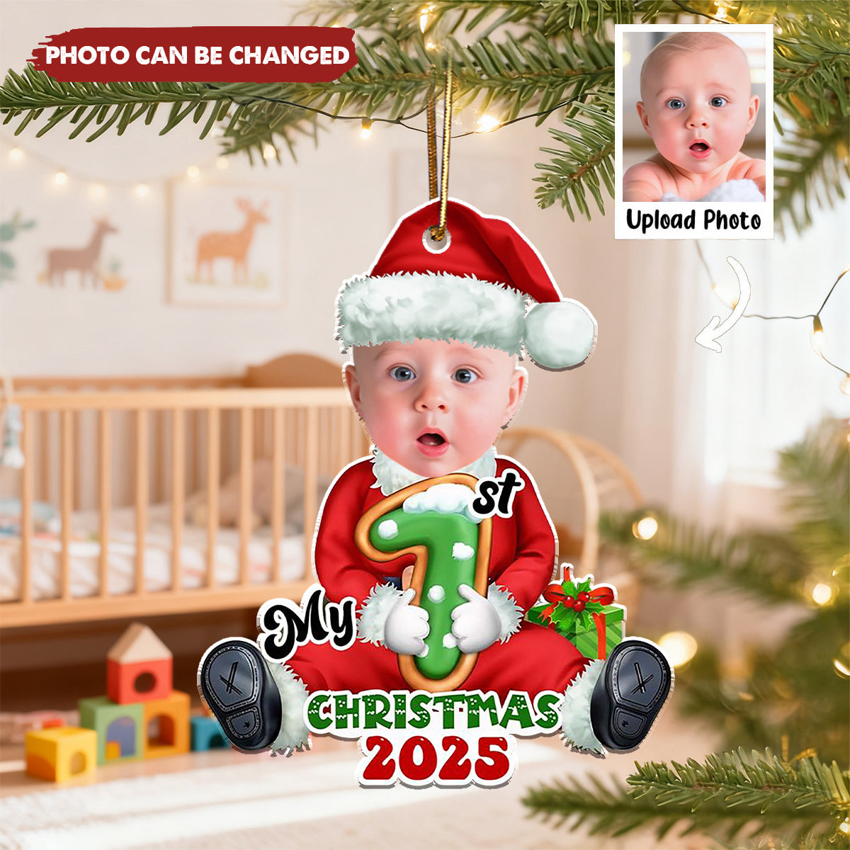 Santa Baby Christmas 2025 - Personalized Christmas Acrylic Ornament