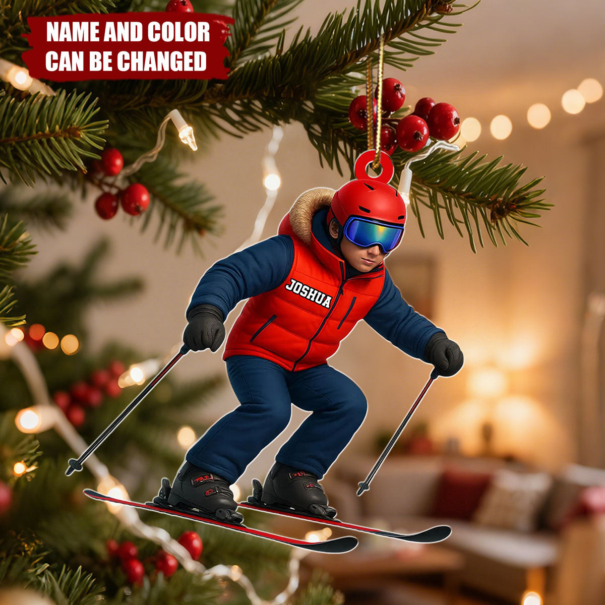Ski Lift - Personalized Christmas Acrylic Ornament