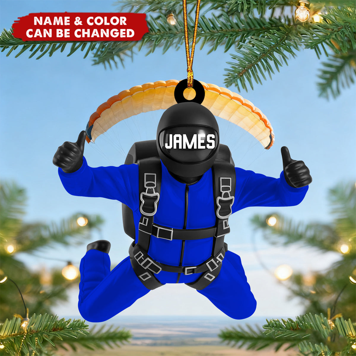 Sky Diving - Personalized Christmas Acrylic Ornament