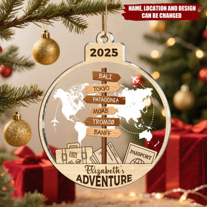 Adventure Ornament - Personalized 2-Layered Mix Ornament