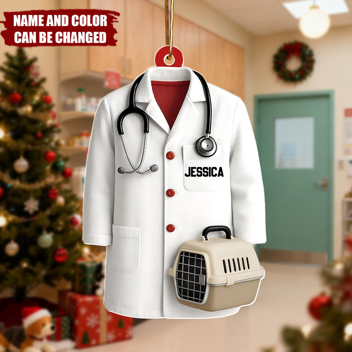 Vet Coat - Personalized Christmas Acrylic Ornament