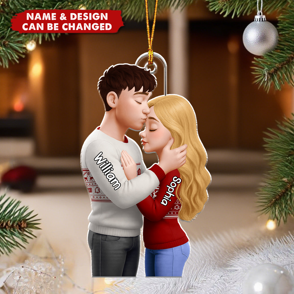From Our First Kiss Till Our Last Breath - Personalized Christmas Acrylic Ornament