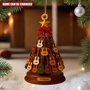 Electric Guitar - Personalized Wooden Ornament, Gift for Music Lovers, Guitar Players