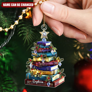 Book Tree for Christmas - Personalized Christmas Acrylic Ornament