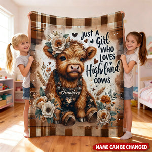 Just A Girl Who Loves Highland Cows - Personalized Blanket