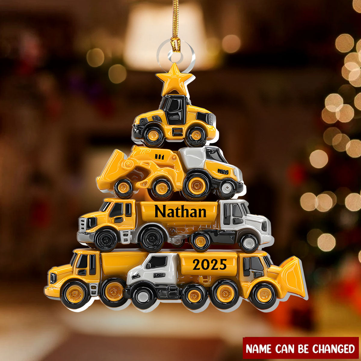Engineering Vehicles Tree - Personalized 1-Layer Acrylic Ornament