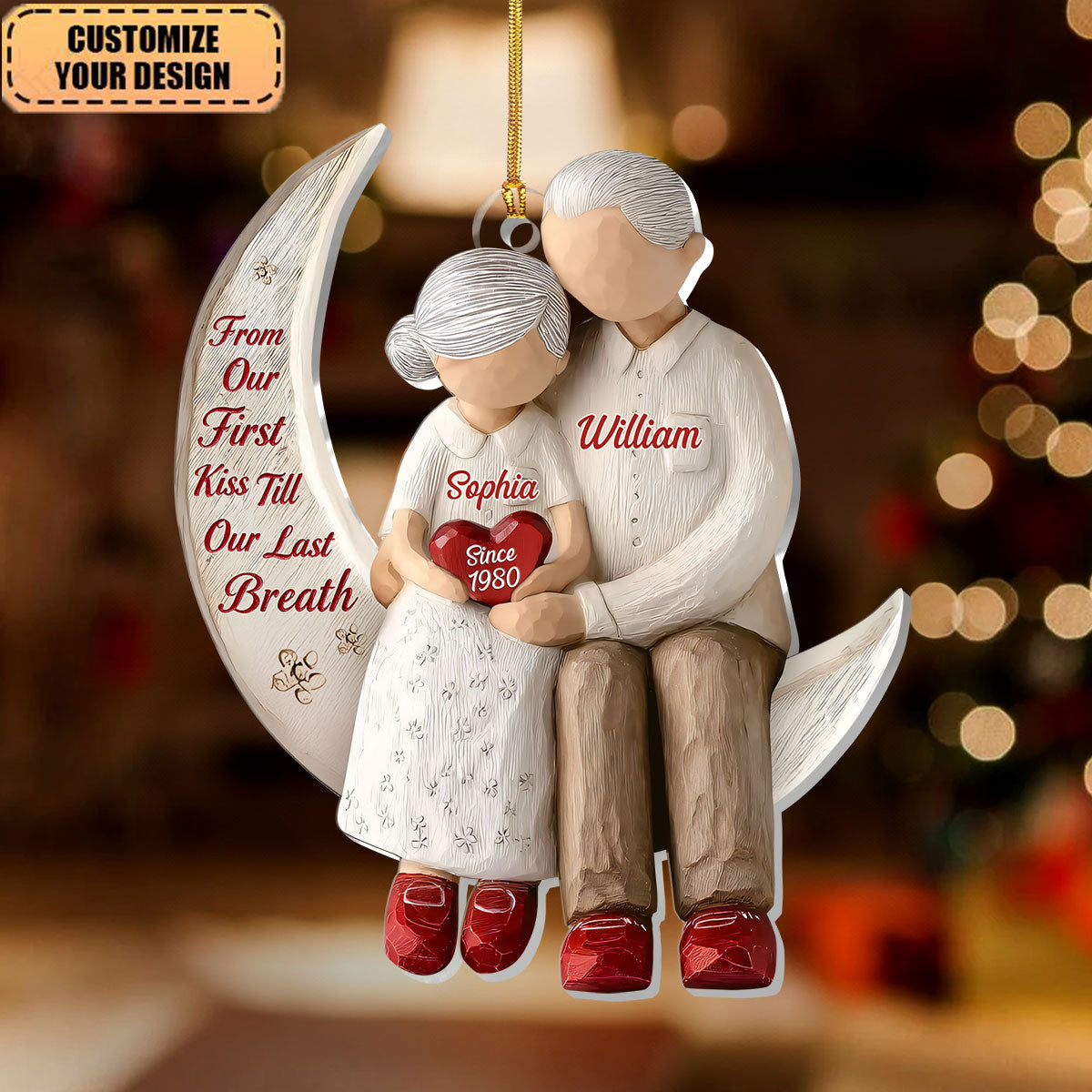 From Our First Kiss Till Our Last Breath - Personalized 1-Layer Acrylic Ornament