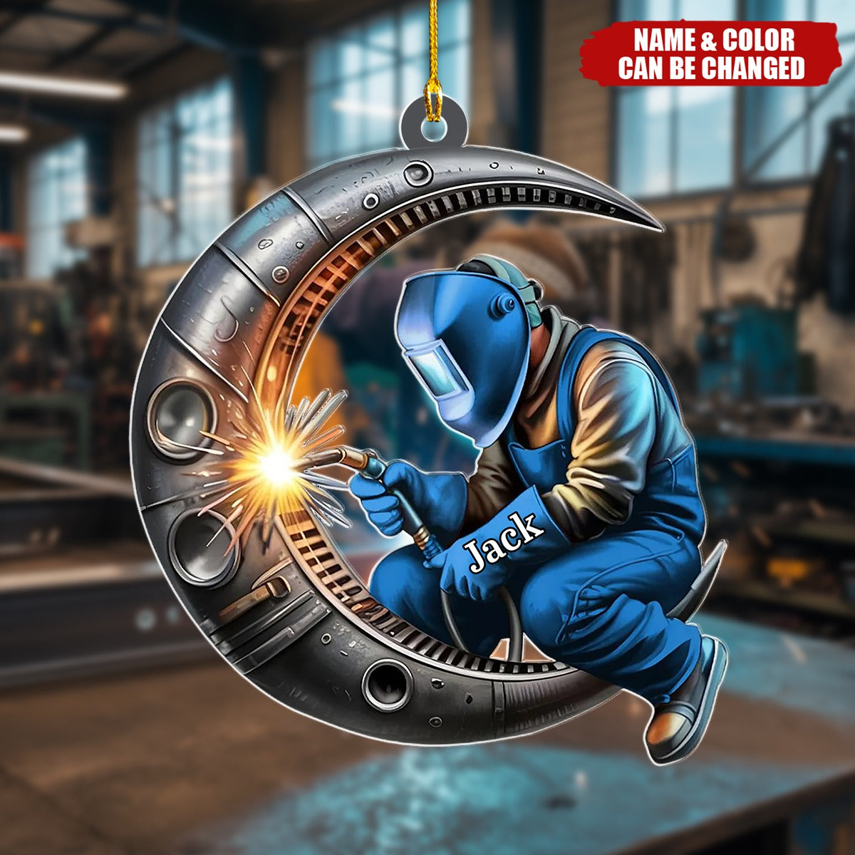 3D Effect Personalized Welder Acrylic Ornament