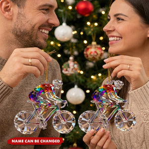 Personalized Bicycle Christmas Ornament - Custom Acrylic Keepsake Gift for Cycling Enthusiasts and Cyclists