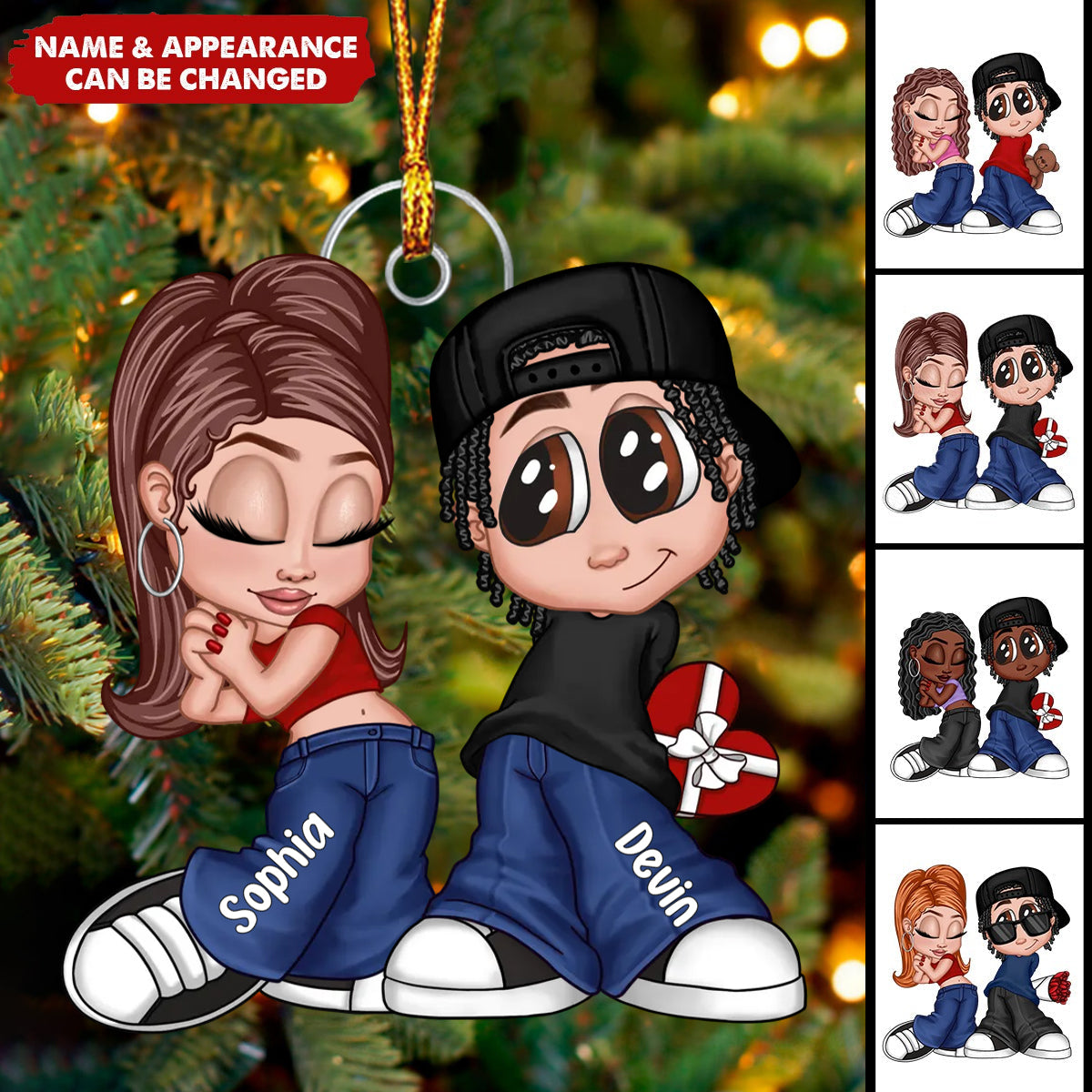 Y2K Couple Personalized Christmas Ornament - Perfect Gift For Him, For Her