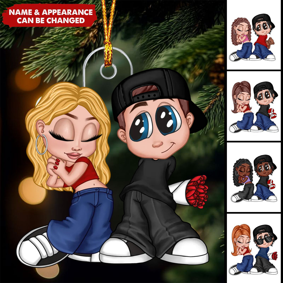 Y2K Couple Personalized Christmas Ornament - Perfect Gift For Him, For Her
