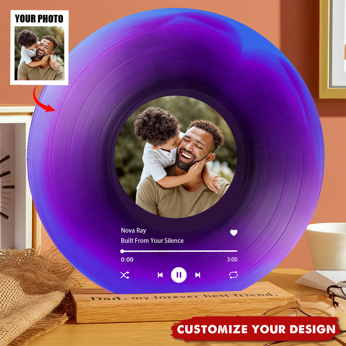 Father's Day Gift From Daughter - Personalized Music Plaque