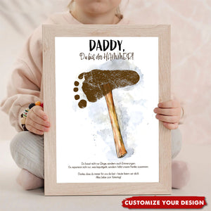 Father's Day Gift Footprint - For Dad, DIY Gift Personalized Poster