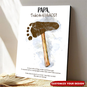 Father's Day Gift Footprint - For Dad, DIY Gift Personalized Poster