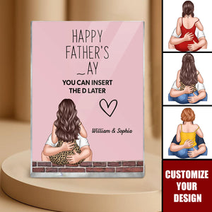 Hugging Couple Personalized Acrylic Block Plaque, Funny Father's Day Gift For Husband