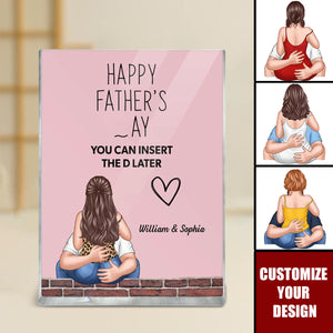 Hugging Couple Personalized Acrylic Block Plaque, Funny Father's Day Gift For Husband