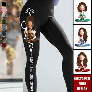 Breath Yoga Lovers Inhale - Personalized Leggings