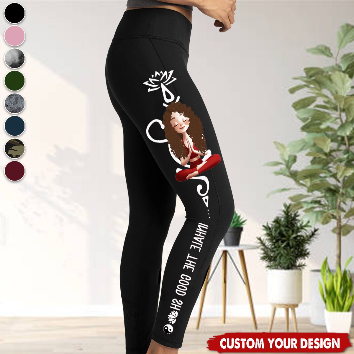Breath Yoga Lovers Inhale - Personalized Leggings