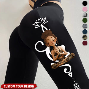 Breath Yoga Lovers Inhale - Personalized Leggings