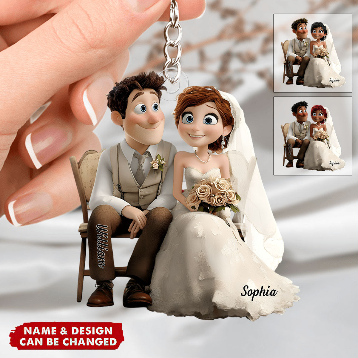 Happily Ever After - Personalized Couple Keychain