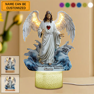 With God All Things Are Possible - Personalized Plaque Light