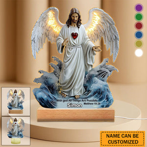With God All Things Are Possible - Personalized Plaque Light
