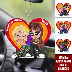 Y2K Style LGBT Couple Car Accessories Personalized Car Ornament