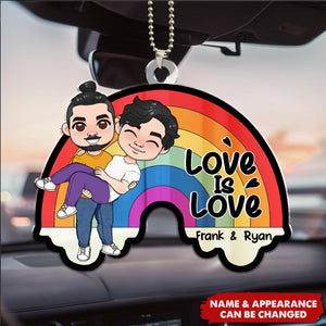 Love Is Love - Personalized LGBT Car Ornament