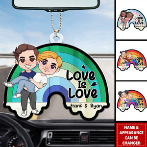 Love Is Love - Personalized LGBT Car Ornament