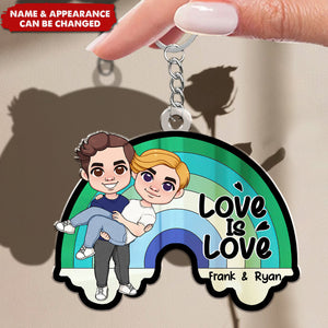 Love Is Love - Personalized LGBT Keychain