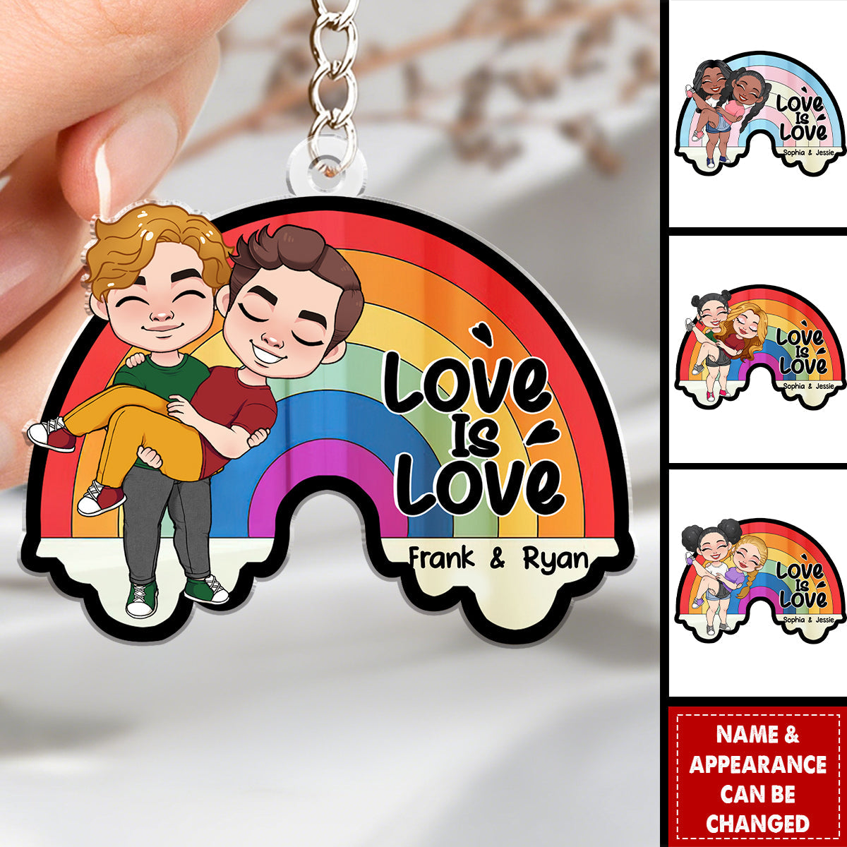 Love Is Love - Personalized LGBT Keychain