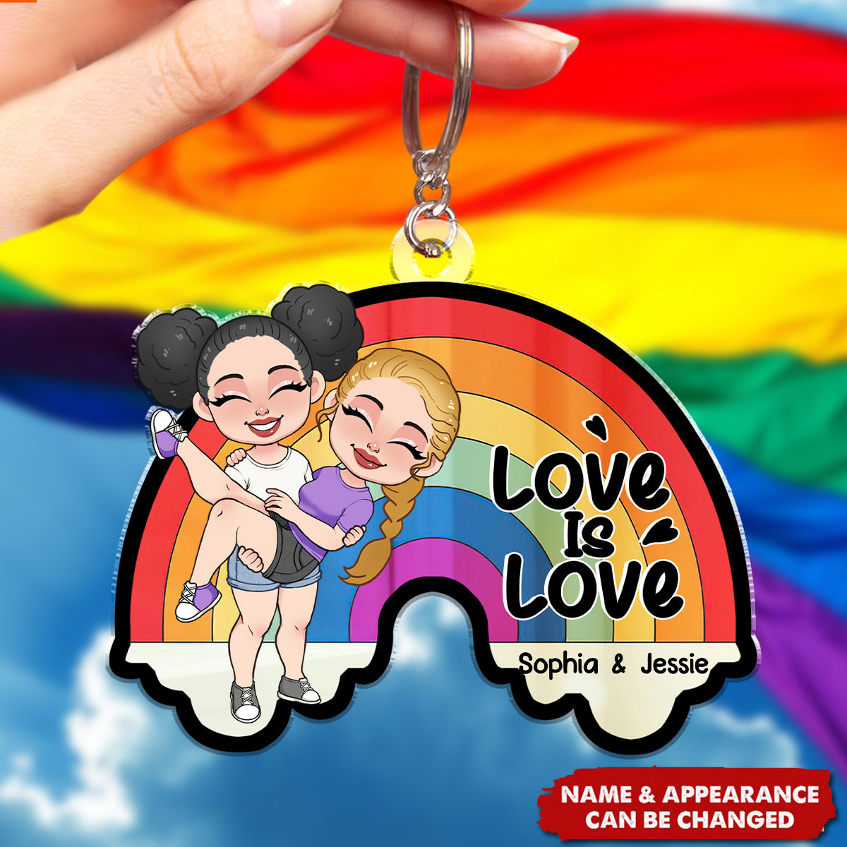 Love Is Love - Personalized LGBT Keychain