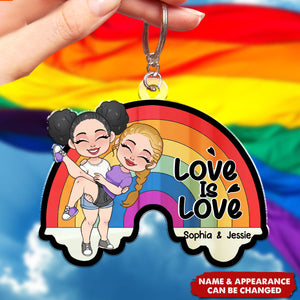 Love Is Love - Personalized LGBT Keychain