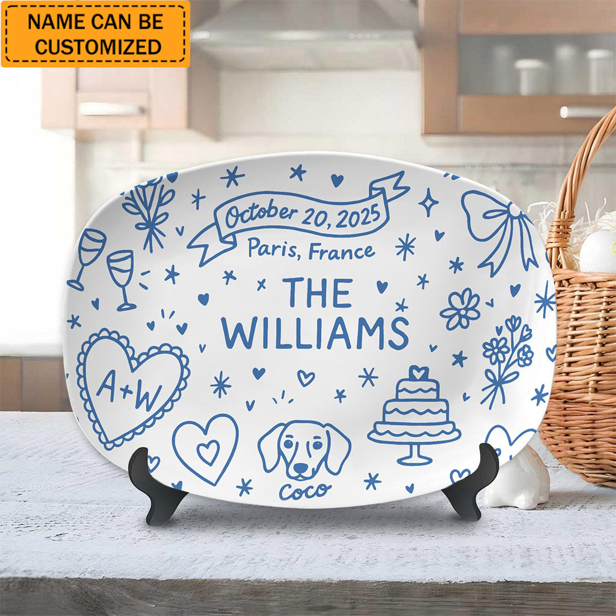 Custom Wedding Platter – Personalized Bridal Gift With Names