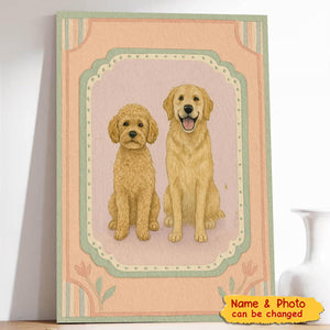 Custom Watercolor Pet Portrait From Photos Personalized Poster