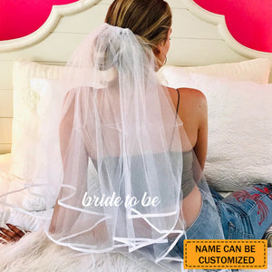 Personalized Bride To Be Embroidered Veil - Bridal Veil