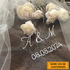 Personalized Bride To Be Embroidered Veil - Bridal Veil